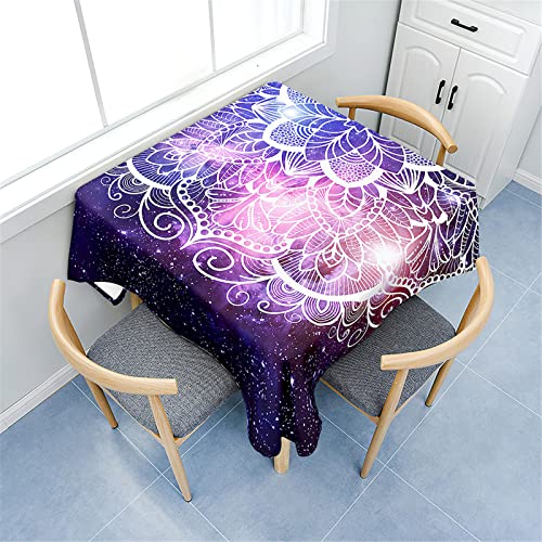 Morbuy Tischdecken Quadratisch, Mandala Stil Tischdecke Wasserdicht Lotuseffekt Küchentischdecke Abwischbar Fleckschutz Tischtuch für Restaurant Garten Party Outdoor (60x60cm,Sternenhimmel) von Morbuy