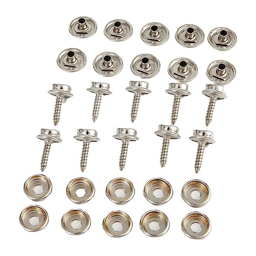 10 Sätze Druckknöpfe Set, MoreChioce 15mm Edelstahl Druckknöpfe zum Schrauben Metall Canvas Snaps Fastener Planenschrauben Boote Druckknöpfe für Planen Schiffe Segeltuch Autozelte Bootsabdeckung von MoreChioce