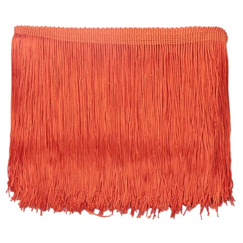 10 Yards Fransenbesatz Spitze Quaste, MoreChioce 5,9 Zoll Breit Spitzenbesatz Fransen Borte Stoff Band Polyester-Quastenbesatz DIY Nähen Basteln für Kleidung Vorhänge Lampenschirme Kleid,Orange von MoreChioce