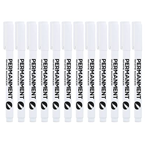 MoreChioce 12 Stück Weiß Reifen Stift Reifenmarker, Acrylstifte Lackstifte Permanent Marker Lackmarker Reifenstift Marker Markierstift Reifenmarkierungsstift für Metall Stein Holz von MoreChioce