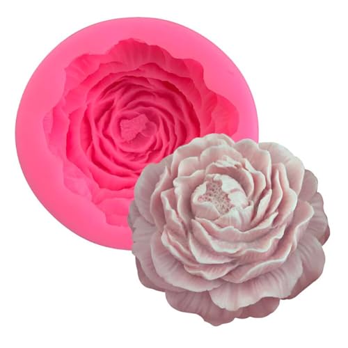 MoreChioce Blumen Silikon Gießformen, 3D Blume Silikon Seifen Form Groß Pfingstrose Silikonform Blume Kerzengießformen für Seife, Fondant,Süßigkeiten, Schokolade, Kuchendekoration, Pfingstrose#1 von MoreChioce