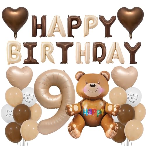 MoreChioce Herzform Zucker & Schokolade Float Ballons, Numerisches Design für Geburtstagsdekoration von MoreChioce