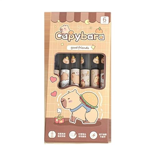 Moreeulsi 2 Set Cartoon Capybara Direct Liquid Gel Pen, Cute Capybara Gel Pens, Capybara Schreibwaren Set Ästhetische Stifte, Kugelschreiber Capybara Schreibwaren Set, Capybara Roller Ball Pens zum von Moreeulsi