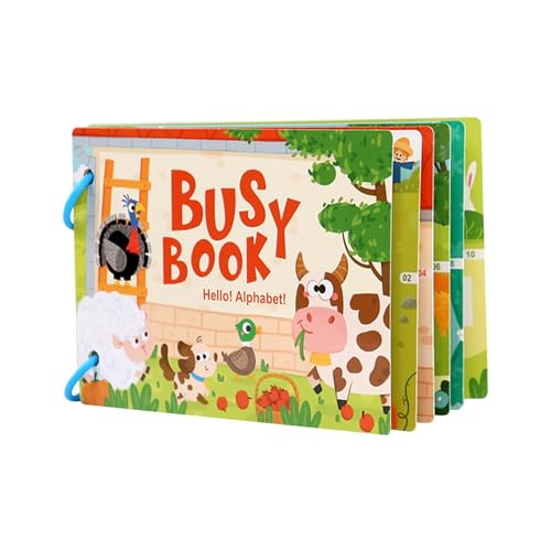 Moreeulsi Busy Book für Kinder, Busy Book | Reisespielzeug, lustiges Papierbuch für das Lernen im Vorschulalter,Pädagogisches Reisespielzeug, sensorisches 3D-Sticker-Aktivitätsbuch für Geburtstag, von Moreeulsi
