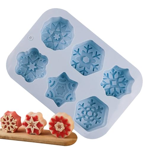 Moreeulsi Silikon-Schneeflockenform, Schneeflocken-Kuchenform - 3D-Schneeflocken-Backform für Weihnachts-Cupcakes | Seifenherstellung Keksform für Kinder Erwachsene Kuchen Pudding Kekse von Moreeulsi