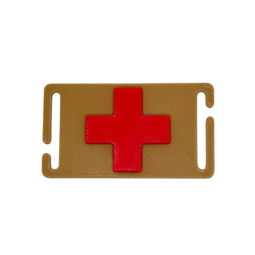 Tactical Molle Red Cross Medic Patch, Kunststoff Design für Airsoft (Braunrot) von Morelan Brands