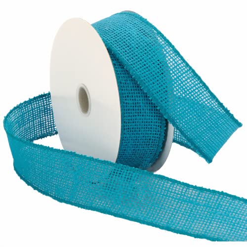 Morex Ribbon 1252.40/10-612 Juteband, 3,8 cm x 9,1 m, Juteband, türkis, Kunst und Handwerk, Jute-Rolle für Hochzeitsdekoration und Osterdekorationen, rustikale Weihnachtsdekorationen, Innendekoration von Morex Ribbon