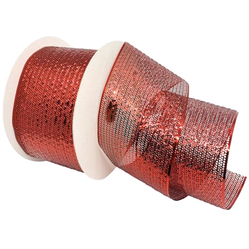 Morex Ribbon Chicago Sparkle Polyband, 8,3 cm x 40 m, Rot von Morex Ribbon