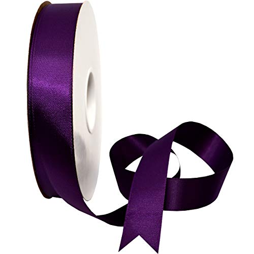 Morex Ribbon Doppelseitiges Satinband, 2,2 cm x 45,7 m, Pflaume von Morex Ribbon