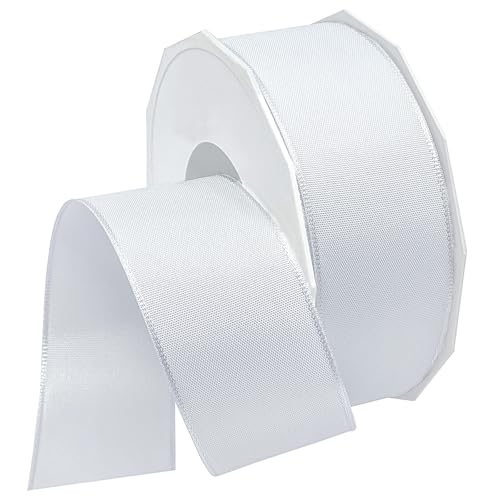 Morex Ribbon Drahtgebundenes Taft-Europa-Band, 3,8 cm x 22 m, Weiß von Morex Ribbon