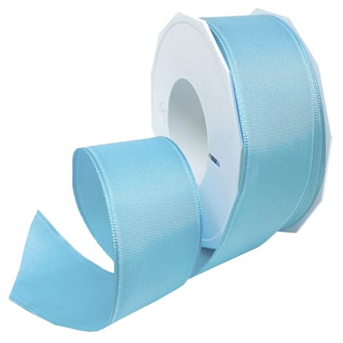 Morex Ribbon Europa-Band mit Draht, Taft, 3,8 cm x 27 m, Copen Blue von Morex Ribbon