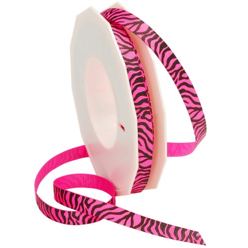 Morex Ribbon Neon-Zebra-Ripsband, 0,9 cm x 20 m, Shocking Pink von Morex Ribbon