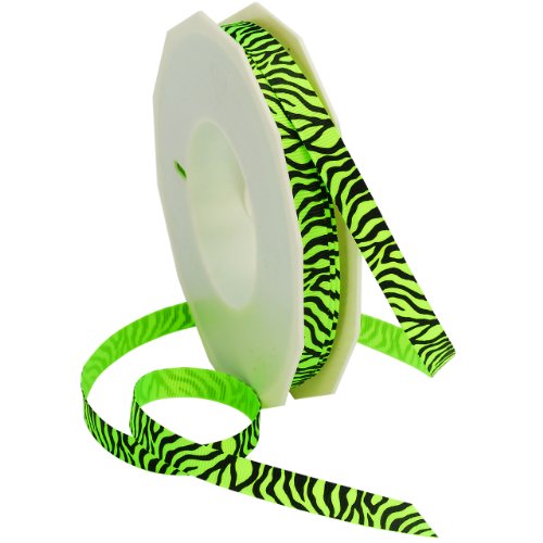 Morex Ribbon Neon Zebra Ripsband 3/8-Inch by 20-Yard Key Lime von Morex Ribbon