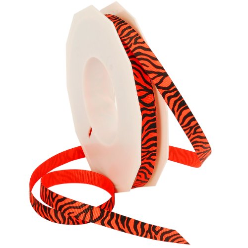 Morex Ribbon Neon Zebra Ripsband 3/8-Inch by 20-Yard tangerine von Morex Ribbon