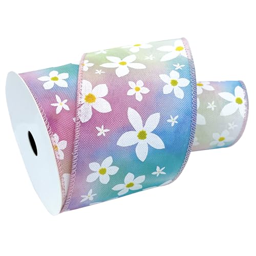 Morex Ribbon Regenbogen-Gartenband mit Draht, Kunstleinen, 6,3 cm x 9,1 m, Regenbogenfarben von Morex Ribbon