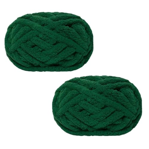 2 Stück Strickgarn, grob gestrickt, für Decken, Handstricken, super weich, große Jumbo-Decke, dicke Wolle(No. 24 Green) von Morkite