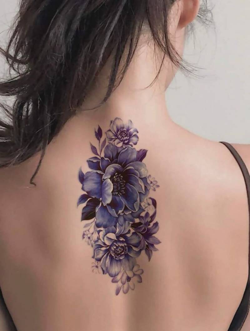 Blumen Tattoo Violett - Florales Festival Trendy Boho Vintage Tattoos Für Frauen Und Männer von MorningStarSupplyCo