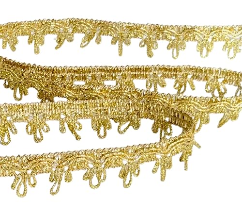 2 Meter Luxus Metallisiertes Zierband 2,1 cm breit Farbe Lurex Gold Leonisch Brokat Goldborte Schmuckband Lurexband Brokat Spitze von Mosel Avenue Art & Gobelin Studio