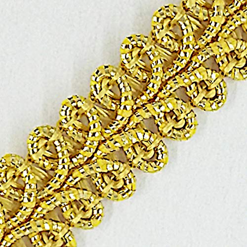 2 Meter Metallisiertes Zierband 1 cm breit Farbe Lurex-gold Bordüre Brokat Goldborte Schmuckband Lurexband Spitze für Kissen Kleidung Kostüme Lampenschirme Gardinen DIY Nähen uzw. von Mosel Avenue Art & Gobelin Studio