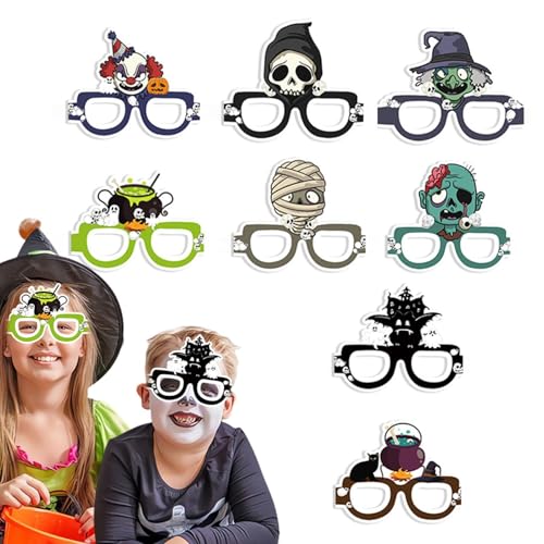 Moslate Halloween-Papier-Brillen-Dekor, Halloween-Party-Dekorationen, Brillen,Neuheit Partygeschenke Papierbrillen | Lustige Party-Dekorationsbrille für Feier, Zuhause, Schule, Bar, Arbeitsplatz von Moslate