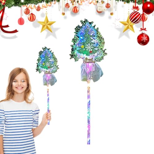 Moslate Weihnachtsleuchtstab, Weihnachtsbaum-Leuchtstab | LED-Weihnachtsbaum-Leuchtstab mit 3 Blinkmodi - Feenkostüm-Requisite für -Mädchen-Kinder-Karnevalsbevorzugung von Moslate