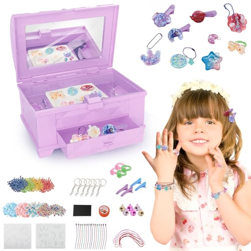 Mostop Resin Jewelry Making Kit,Magisch setzt von Gel zu Edelsteinen, Silikonform Making Kit mit Harz Backen Maschine,DIY Schmuck machen Werkzeuge & Zubehör,Gießen Magic Gel in Schmuck-Formen(violett) von Mostop