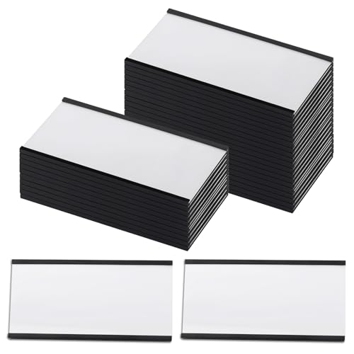 Magnetische Etikettenhalter mit C-K, 10,2 x 5,1 cm, mit Schutzfolien und weißen Karteneinsätzen, magnetische Datenkartenhalter, Aktenschrank-Etiketten für Metallregale und Regale, 30 Stück von Motroce