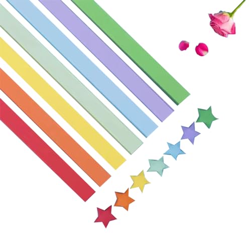 Origami-Stern-Papierstreifen, 7 verschiedene Farben, Glücksstern-Dekorationspapier, Sternstreifen, doppelseitig, Origami-Stern-Papier, DIY, Handkunst, Handwerk, 1350 Blatt von Moufhia