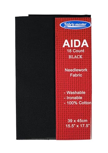 Aida-Stoff, Fadenzahl 18, 39 x 45 cm, Schwarz von Mouldmaster