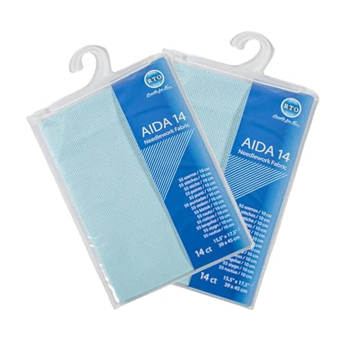 Mouldmaster Aida 14 Count Pale Blue Pack of Two 39cm x 45cm von Mouldmaster