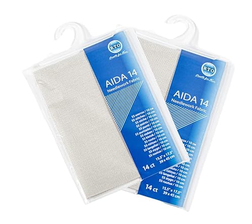 Mouldmaster Aida12PK02 Aida 14 Count Grau, 2 Stück, 39cm x 45cm von Mouldmaster