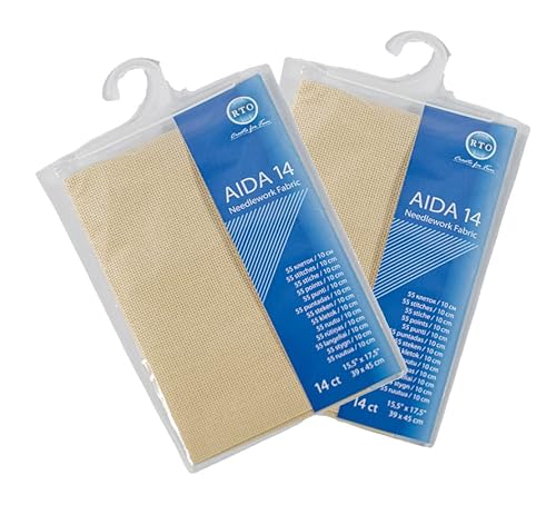 Mouldmaster Aida14PK03 Aida 14 Count Beige, 2 Stück, 39cm x 45cm von Mouldmaster