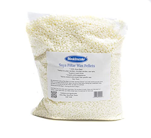 Mouldmaster Gips-Pulver Soja Stumpenkerze Wachs Pellets 2 kg, Creme/Off Weiß von Mouldmaster