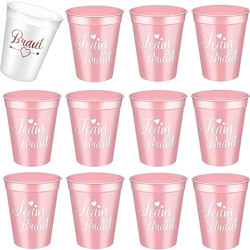 12 Stück Team Braut und Bachelorette Party Cups, Braut und Team Braut Tassen,JGA Deko Fraue Bachelorette Party Dekorationen,für Bridal Shower,Junggesellenabschied Party,Hen Party von Mount Kumgang