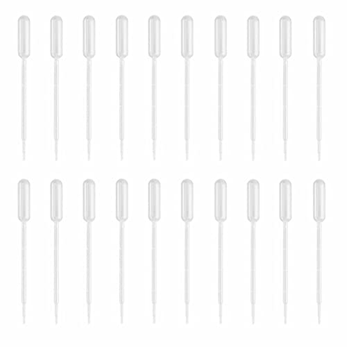 Movilideas - 20 Stück Pipetten, 1 ml Transferpipetten aus Kunststoff, Einwegpipette mit Skala zum Mischen von Acrylfarben, Labor, ätherischen Ölen von Movilideas