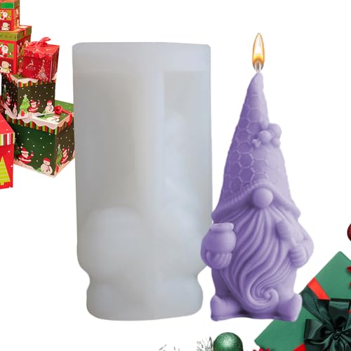 Moxeupon 3D Wichtel Silikonform - Gießform Weihnachten Silikonform Weihnachten Aroma Kerzenform Zum,3D Weihnachten Seifenform Für Weihnachtsschmuck Dekoration von Moxeupon