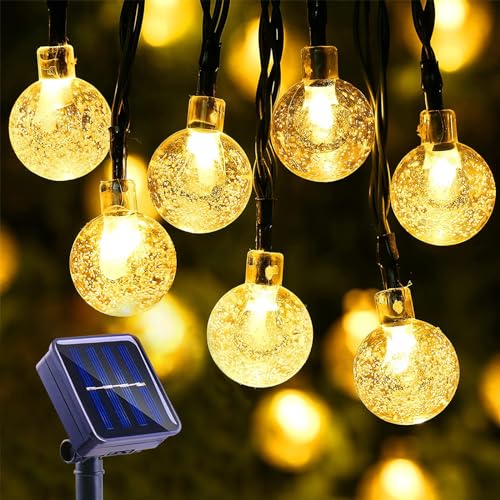 Moxled Solar Lichterkette Aussen 60 LED, 11M Lichterkette Außen Solar Wasserdicht, 8 Modes Solar Lichterkette Außen für Garten, Terrasse, Balkon, Partys (Warmweiß) von Moxled