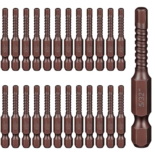 Moxweyeni 25 Stück 5/32 Zoll Sechskant-Bitschlüssel-Bohrer-Set, S2-Stahl-Schlagschrauber-Bits, professionelle Qualität, 5/32 Zoll Sechskant, 5,1 cm Schlagbohrer-Bits, perfekt für Möbel von Moxweyeni