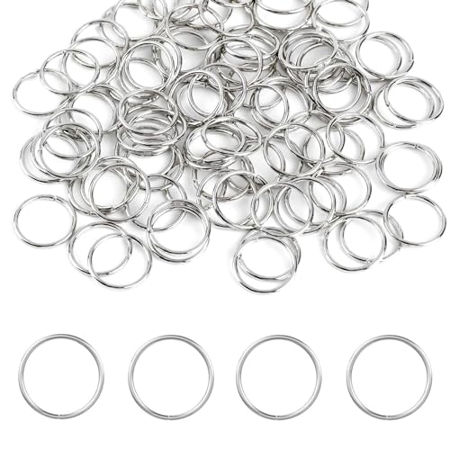 100 Stück 12 mm Edelstahl Offene Biegeringe Metall Spaltringe Super Starke Offene Biegeringe Verbinder für Choker-Halsketten Armband Kette Maille Schmuckherstellung von Mozeat Lens