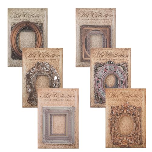 180 Stück Vintage Rahmen Scrapbook Dekoratives Papier Scrapbook Fensterrahmen Vintage Scrapbook Rahmen Retro Foto Bordüre Papier für DIY Journal Album Scrapbooking Tagebuch Verzierung von Mozeat Lens