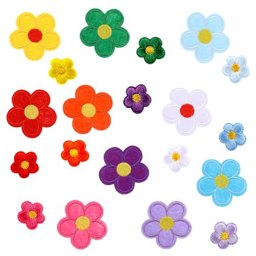 20 Stück Bügelflicken Blumen, Flicken zum Aufbügeln Blumen Bunt Exquisite Stickerei Bügelbilder Patches zum Aufbügeln Textil Bügelbilder für Aufnähen Oder Aufbügeln Kleidung, Hosen, Hüte, Jeans, Kleid von Mozeat Lens