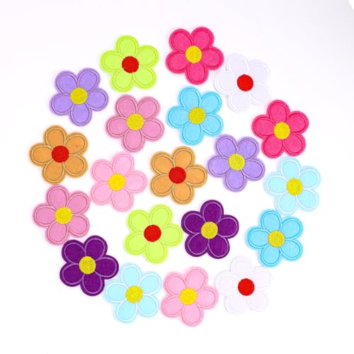 20 Stück Blumen zum Aufbügeln,Flicken zum Aufbügeln Blumen Exquisite Aufnäher Blume Stickerei Bügelbilder Patches zum Aufbügeln Bügelflicken für Aufnähen Oder Aufbügeln Kleidung,Hosen,Hüte,Jeans,Kleid von Mozeat Lens