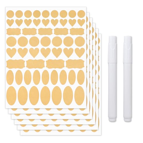 342 Stück Kraft Etiketten Aufkleber Weihnachten Geschenkaufkleber Selbstklebend Kraftpapier Sticker Geschenksticker Beschriften Abdichtung Aufkleber Handgemacht Geschenk Dekor Sticker für Haushalt von Mozeat Lens