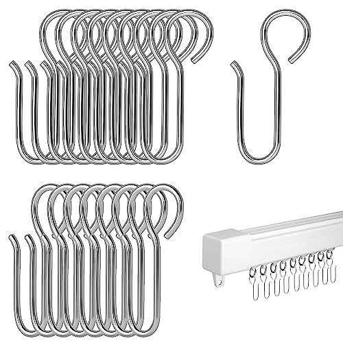 60 Stück Gardinenhaken Vorhang Haken S Haken Gardinenhaken Zum Einhängen Silber Vorhanghaken Metall Haken für Seilspannsysteme Seilhaken Seilspanngarnituren von Mozeat Lens