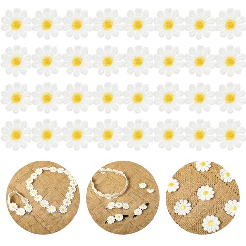 7,5 Yard 25mm Blumen Spitzenband Spitzenborte Stickerei Dekoband Zierband Borten Bänder Blumenband Gänseblümchen Dekoband Spitzen Spitzenborte Für Hochzeit Deko Handwerk Nähen Deko von Mozeat Lens