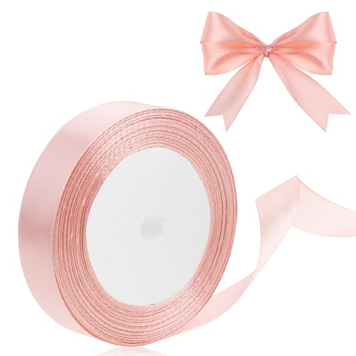 Satinband Rosa Geschenkband Schleifenband Hochzeit Dekoband 22 m X 20 mm Rosa Band Stoffband für Blumensträuße, Geschenk, Basteln, Nähprojekte, Haarschleifen, Hochzeits Dekoration, Auto von Mozeat Lens