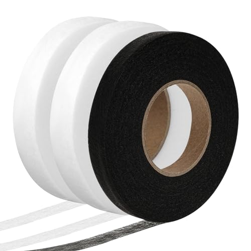 Mozeat Lens 3 Rollen Saumband zum Aufbügeln Bügelband Netz Kein Saumband Stoff Waschfest Hemming Tape 1.5cm × 64m für Kleidung Vorhänge Jeans Saum Hosen Kleider von Mozeat Lens