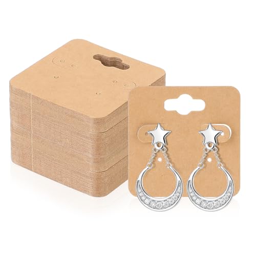 Mozeat Lens 300 Stück Schmuck Verpackung Earring Holder Schmuck Display Karten with Holes Kraftpapier Ohrring Ständer Blank Earring Cards Ohrring Halterung für DIY Ohrringe Ohrstecker von Mozeat Lens