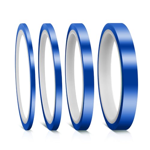 Mozeat Lens 4 Rollen Hitzebeständiges Klebeband Blau Wärmebänder 3/5/8/12 mm x 33 m Keine Rückstände Thermo Klebeband für Elektronik Leiterplatten Wärmeübertragung von Mozeat Lens