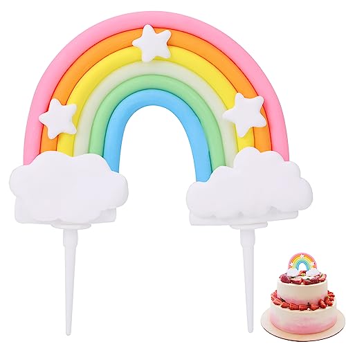 Regenbogen Cake Topper Tortendeko Personalisierter Wolke Regenbogen Kuchendekoration Geburtstag Kuchendeko Regenbogen Kuchenaufsatz Bunte Geburtstagsparty-Dekorationszubehör von Mozeat Lens